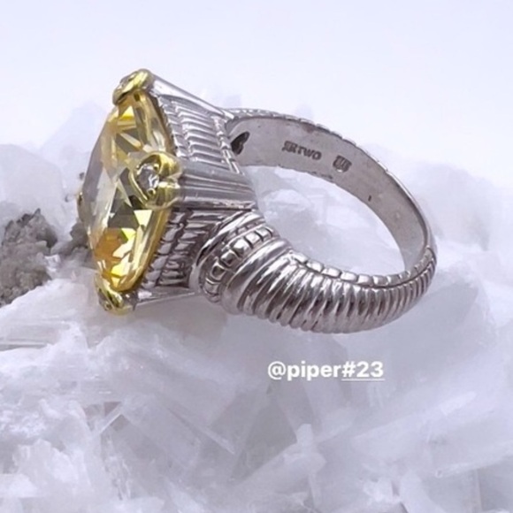 Judith Ripka Canary Crystal & Diamond JR TWO Fontaine Cocktail Ring - 7 - Picture 9 of 11